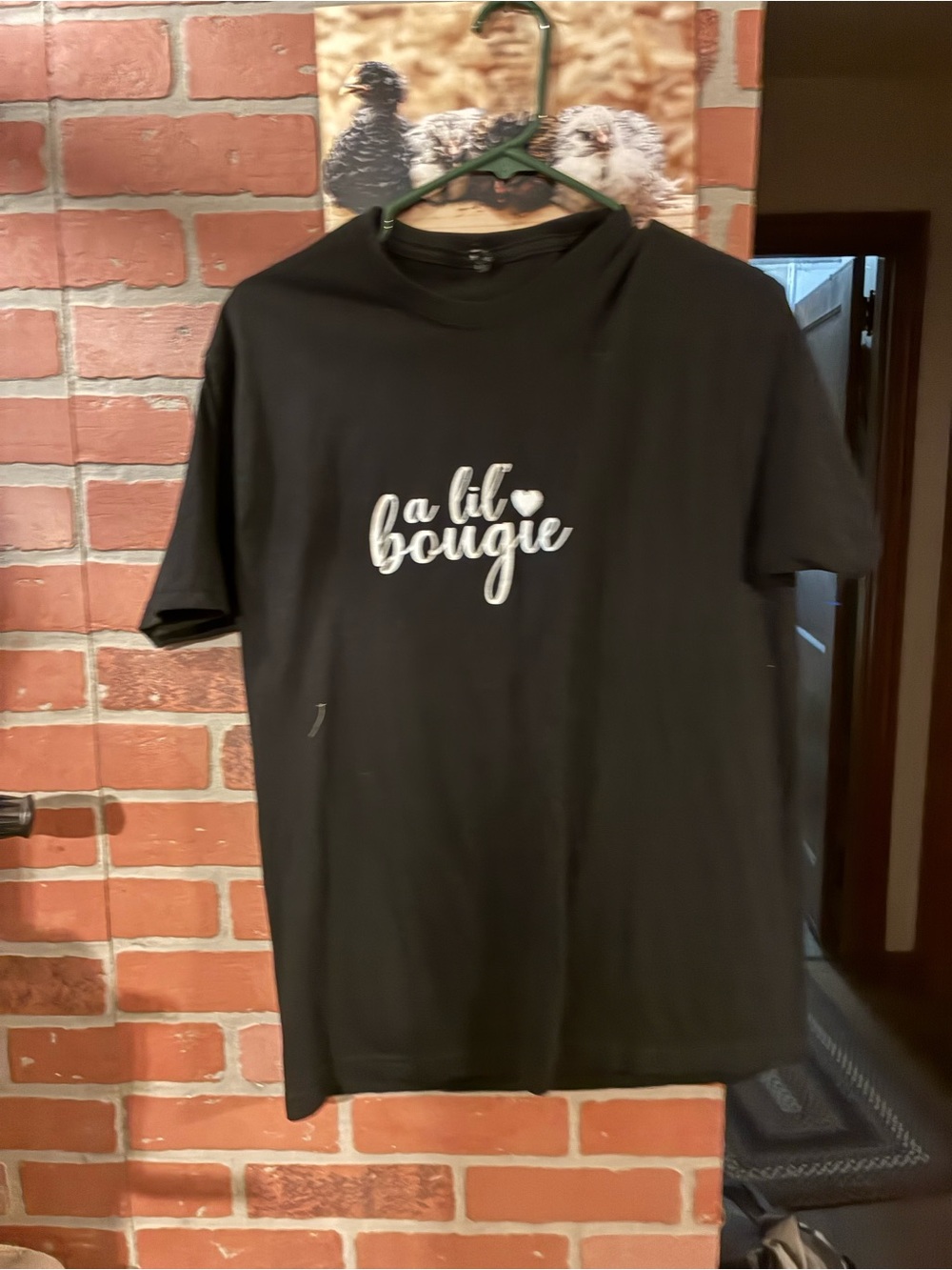 Women's Black Short Sleeve Tee with "a lil bougie" Script